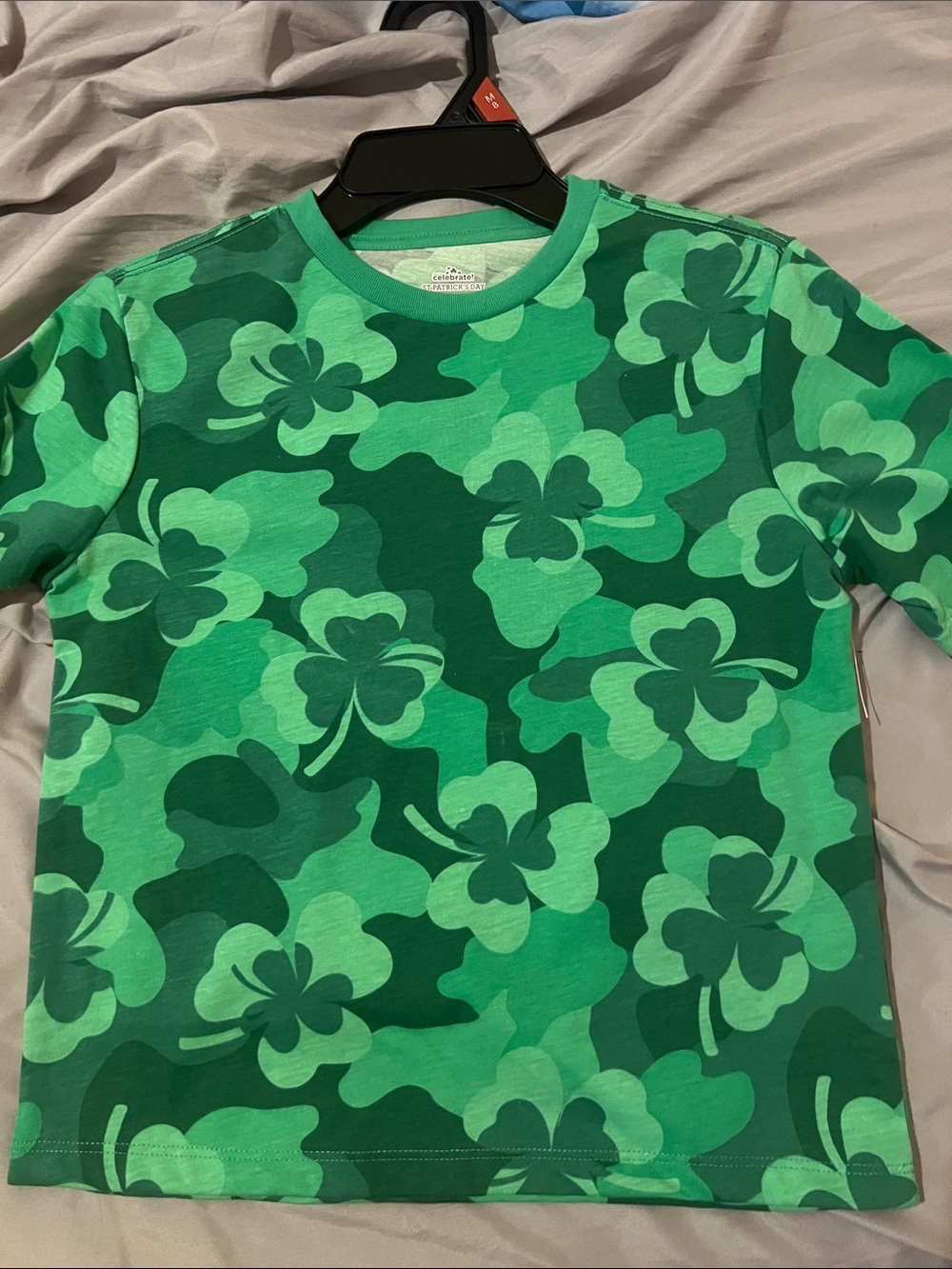 Kids Green Shamrock Print Tee